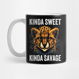 Kinda Sweet Kinda Savage Cute Cheetah Mug